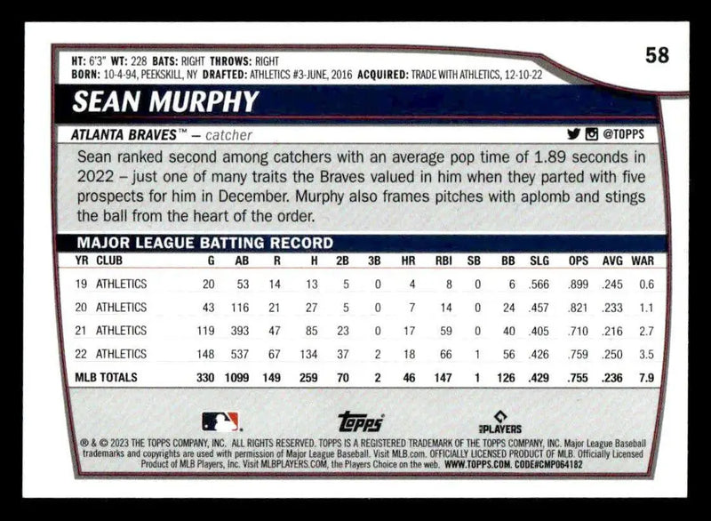 2023 Topps Big League #58 Sean Murphy - Baseball Card Single