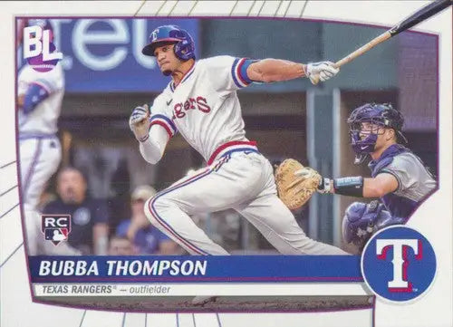 Original gloss Bubba Thompson baseball card from Topps Big League 2023 rookie Rangers