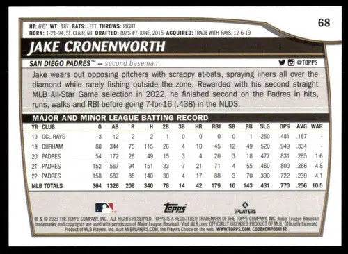 2023 Topps Big League #68 Jake Cronenworth NM-MT Padres ID:51479 - Baseball Card Single