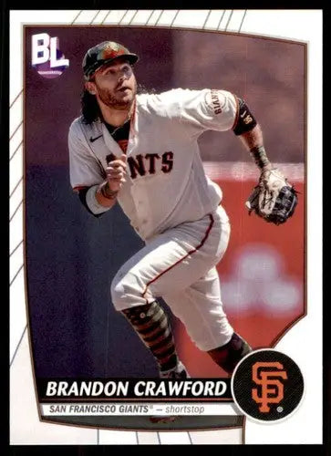 Original gloss 2023 Topps Big League Brandon Crawford baseball card Giants ID 53333