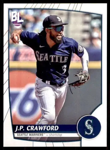 Original gloss J.P. Crawford baseball card from 2023 Topps Big League Mariners collection