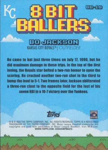 Original gloss Bo Jackson baseball card from 2023 Topps Big League Big Ballers series