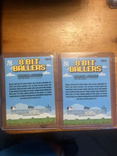 Two Aaron Judge 8-Bit Ballers baseball cards from Topps Big League set