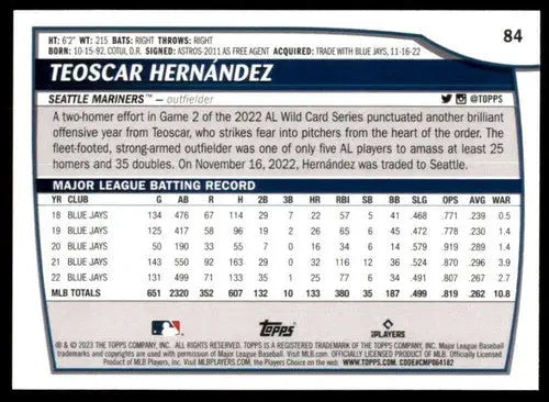 2023 Topps Big League #84 Teoscar Hernandez NM-MT Mariners ID:53326 - Baseball Card Single