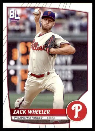Original gloss of Zack Wheeler baseball card from 2023 Topps Big League Phillies series