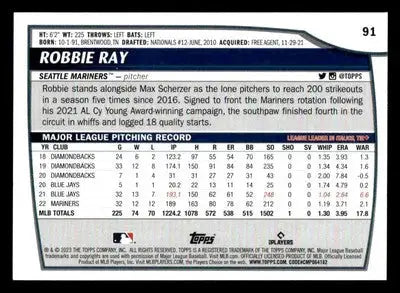 2023 Topps Big League #91 Robbie Ray - Baseball Card Single