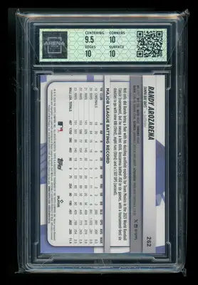 2023 Topps Big League Blue Foil Randy Arozarena #262 Baseball Arena Club 10 - Baseball Card Single
