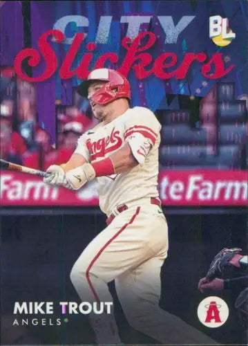 Original gloss 2023 Topps Big League Mike Trout baseball card featuring Angels ID 56315