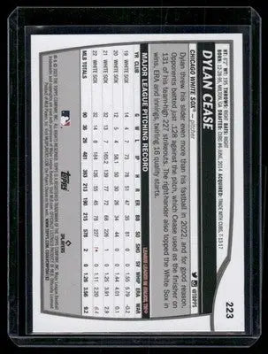 2023 Topps Big League Dylan Cease #223 Baseball - Baseball Card Single