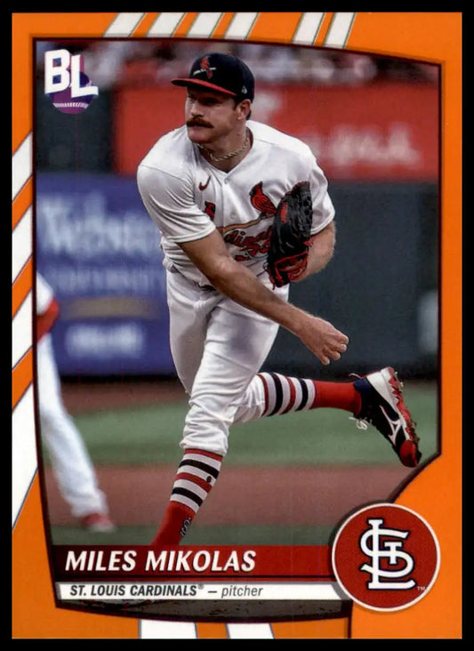 2023 Topps Big League - Electric Orange Miles Mikolas 198 St. Louis Cardinals NM - Baseball Card Single
