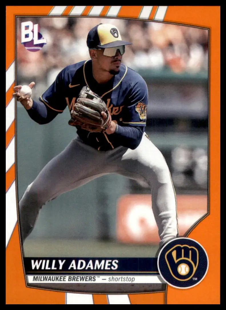 2023 Topps Big League - Electric Orange Willy Adames 52 Milwaukee Brewers NM - Baseball Card Single