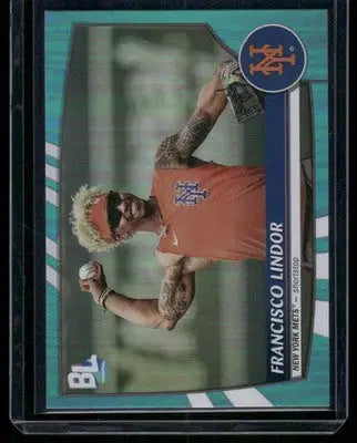 2023 Topps Big League Francisco Lindor #258 Blue Foil Baseball - Baseball Card Single
