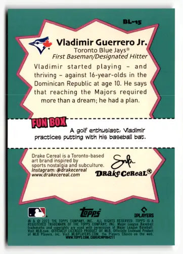 2023 Topps Big League Big Leaguers #BL-15 Vladimir Guerrero Jr. NM-MT B ID:51338 - Baseball Card Single