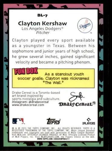2023 Topps Big League Big Leaguers #BL-7 Clayton Kershaw NM-MT Dodgers ID:56329 - Baseball Card Single
