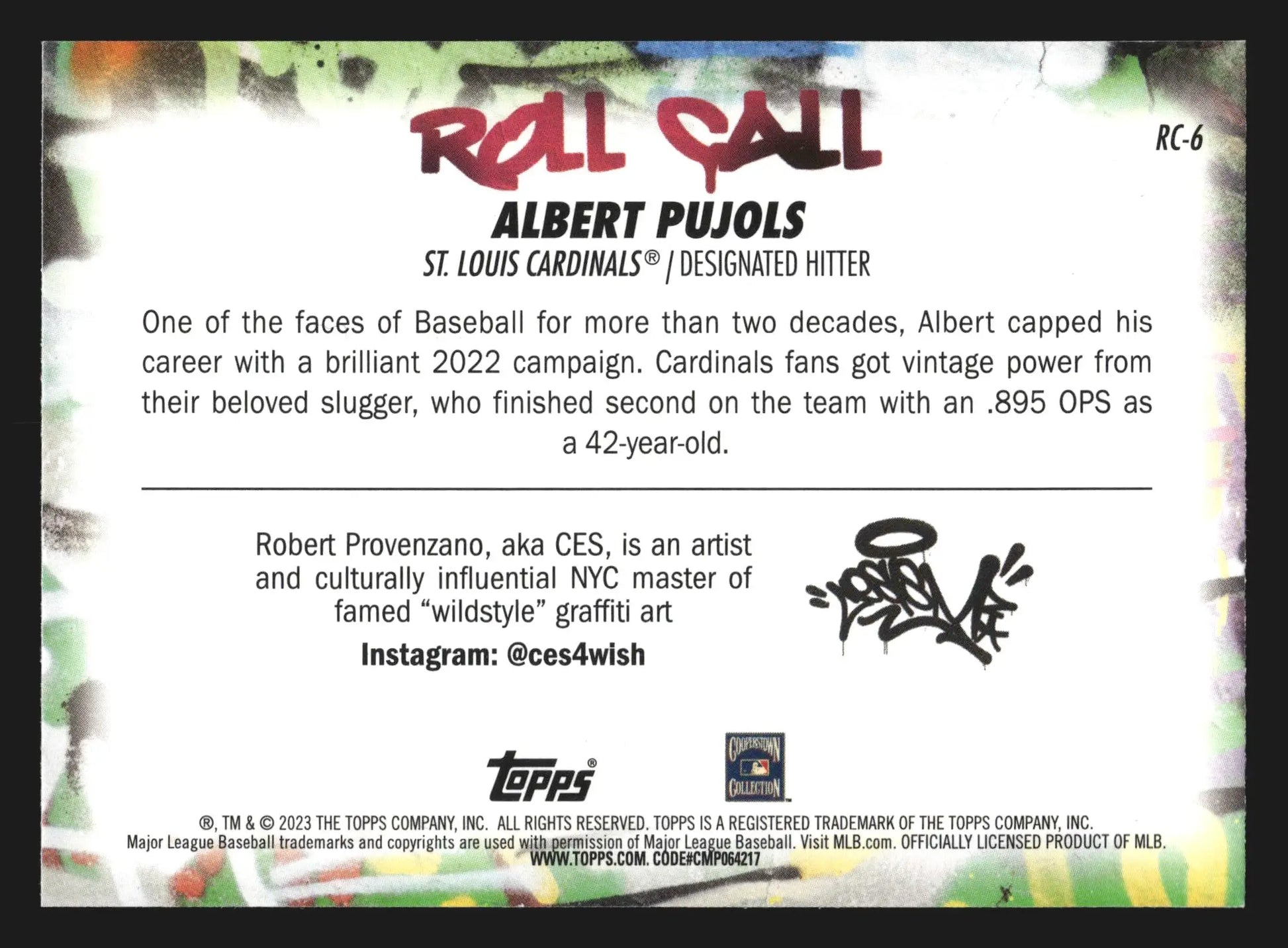 2023 Topps Big League Roll Call Albert Pujols #RC-6 Cardinals - Baseball Card Single