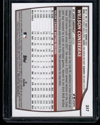 2023 Topps Big League Willson Contreras #237 Baseball - Baseball Card Single