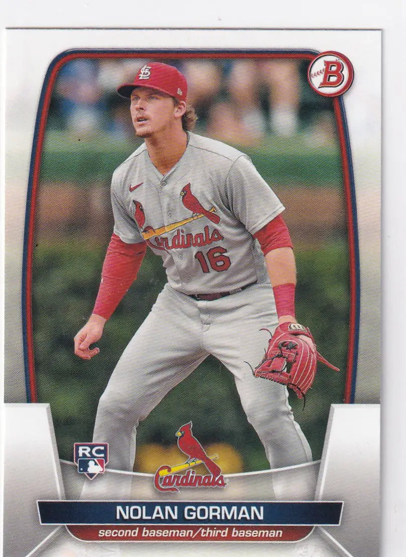 2023 TOPPS BOWMAN #6 NOLAN GORMAN- ST LOUIS CARDINALS - Baseball Card Single