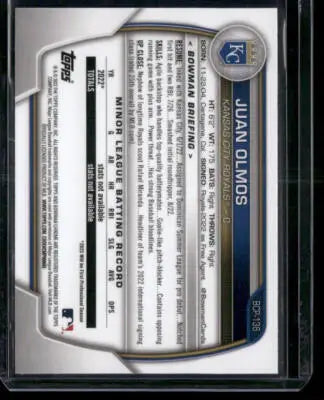 2023 Topps Bowman Chrome Juan Olmos #BCP-136 1st Bowman Baseball - Baseball Card Single