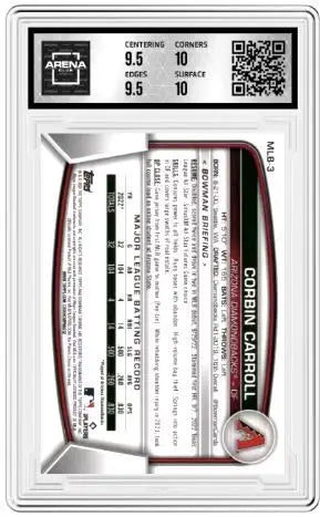 2023 Topps Bowman Chrome National VIP Corbin Carroll #MLB-3 RC Arena Club 10 - Baseball Card Single