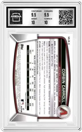 2023 Topps Bowman Chrome National VIP Corbin Carroll #MLB-3 RC Arena Club 10 - Baseball Card Single