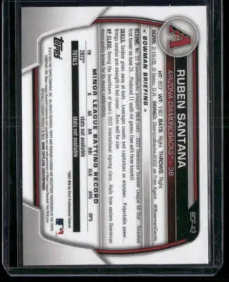 2023 Topps Bowman Chrome Ruben Santana #BCP-42 1st Bowman Baseball - Baseball Card Single