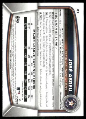 2023 Topps Bowman José Abreu #67 Baseball - Baseball Card Single