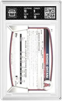 Graded Bowman Shohei Ohtani baseball card in protective slab 2023 Topps Bowman Shohei Ohtani #51 AC 9.5
