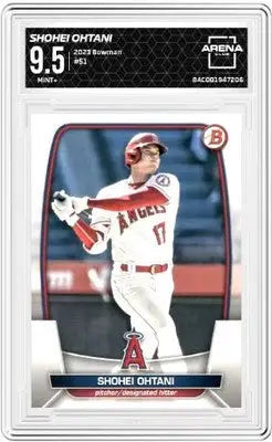 Graded Bowman Shohei Ohtani baseball card with 9.5 Mint rating from 2023 Topps Bowman