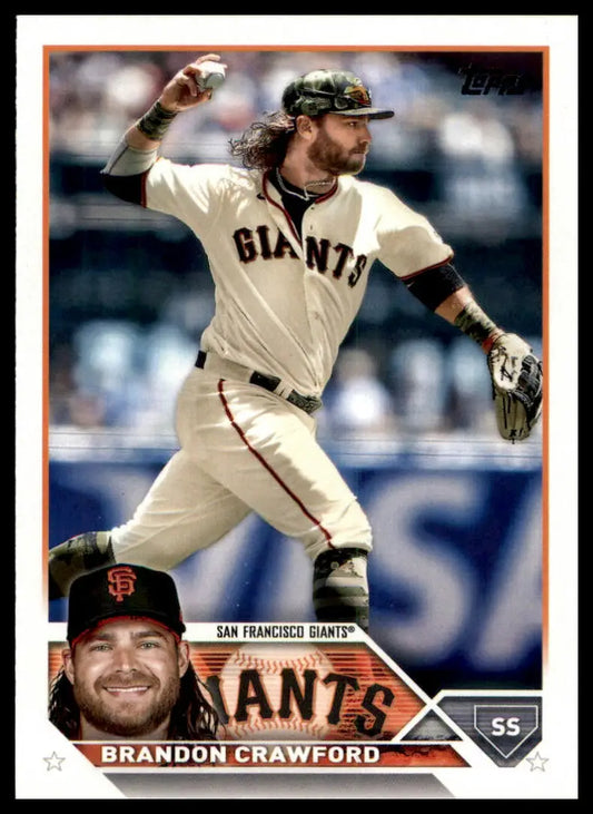2023 Topps Brandon Crawford 66 San Francisco Giants Baseball NM - Baseball Card Single