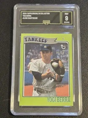 2023 Topps Brooklyn Collection #8 Yogi Berra Chartreuse GMA 9 #/99 - Baseball Card Single