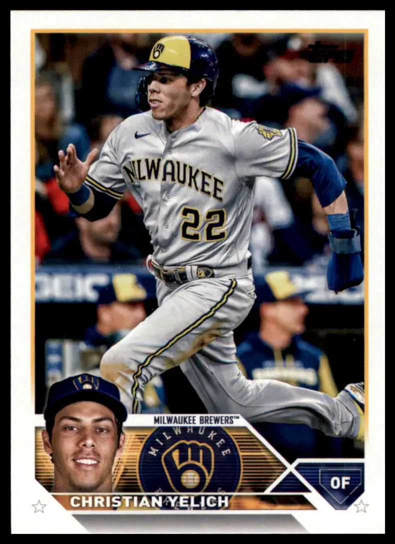2023 Topps Christian Yelich 192 Milwaukee Brewers Baseball NM - Baseball Card Single