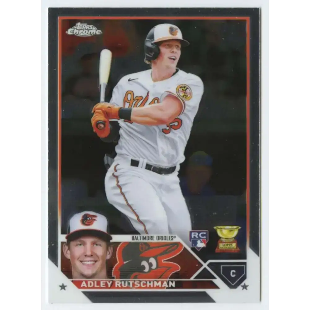 2023 Topps Chrome #1 Adley Rutschman NM-MT RC Rookie Baltimore Orioles Baseball Card - Baseball Card Single