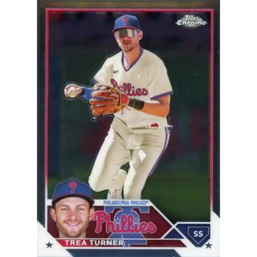 2023 Topps Chrome #103 Trea Turner NM-MT Philadelphia Phillies Baseball Card - Baseball Card Single