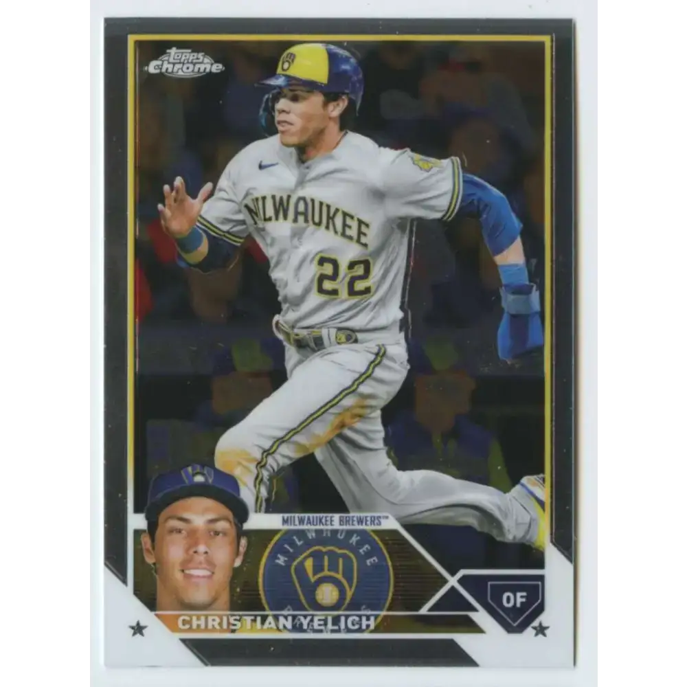 2023 Topps Chrome #109 Christian Yelich NM-MT Milwaukee Brewers Baseball Card - Baseball Card Single