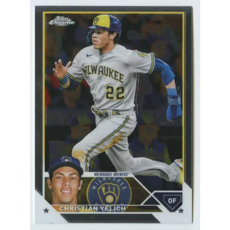 2023 Topps Chrome #109 Christian Yelich NM-MT Milwaukee Brewers Baseball Card - Baseball Card Single