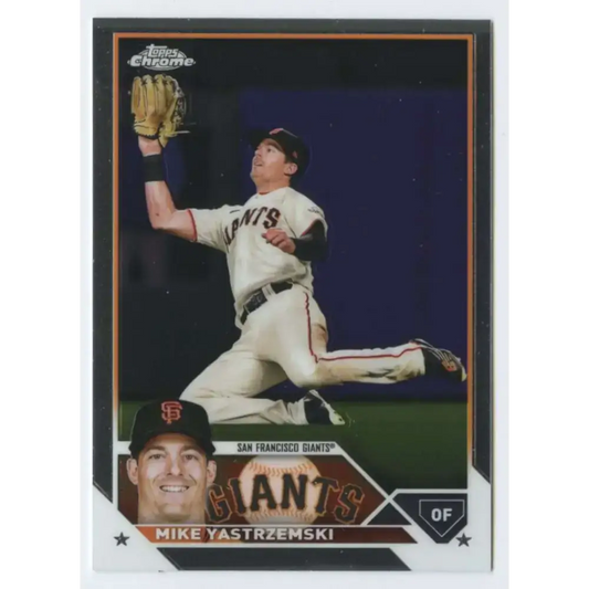 2023 Topps Chrome #111 Mike Yastrzemski NM-MT San Francisco Giants Baseball Card - Baseball Card Single