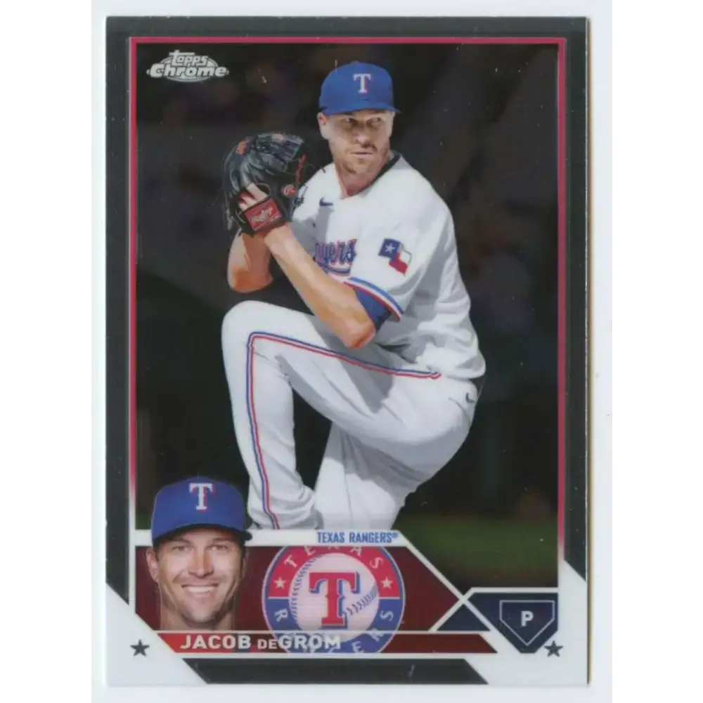 2023 Topps Chrome #12 Jacob deGrom NM-MT Texas Rangers Baseball Card - Baseball Card Single