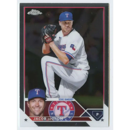 2023 Topps Chrome #12 Jacob deGrom NM-MT Texas Rangers Baseball Card - Baseball Card Single