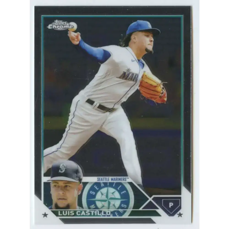 2023 Topps Chrome #13 Luis Castillo NM-MT Seattle Mariners Baseball Card - Baseball Card Single