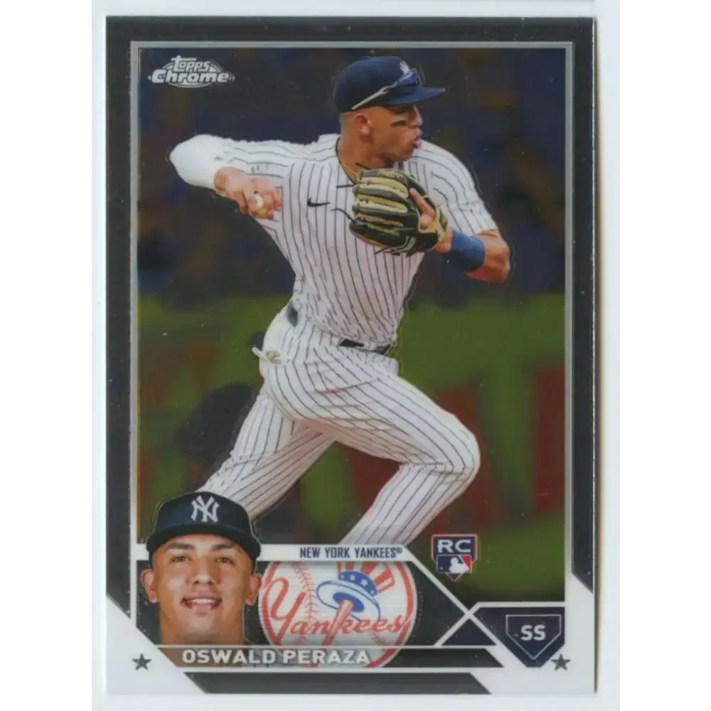 2023 Topps Chrome #132 Oswald Peraza NM-MT RC Rookie New York Yankees Baseball Card - Baseball Card Single