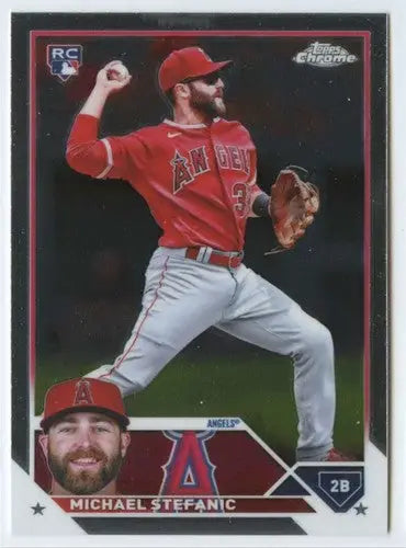 2023 Topps Chrome Michael Stefanic rookie baseball card with original gloss