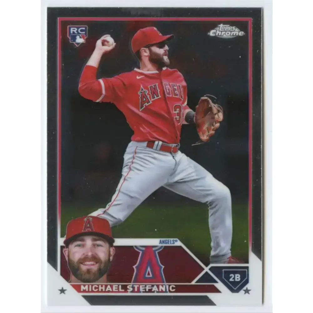 2023 Topps Chrome #138 Michael Stefanic NM-MT RC Rookie Los Angeles Angels Baseball Card - Baseball Card Single