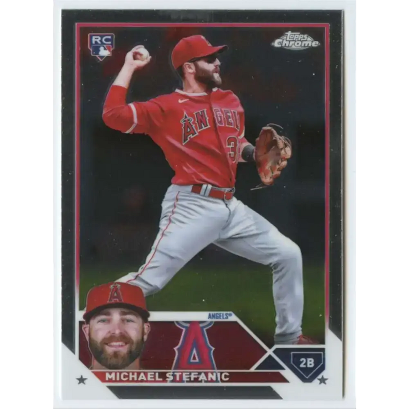 2023 Topps Chrome #138 Michael Stefanic NM-MT RC Rookie Los Angeles Angels Baseball Card - Baseball Card Single