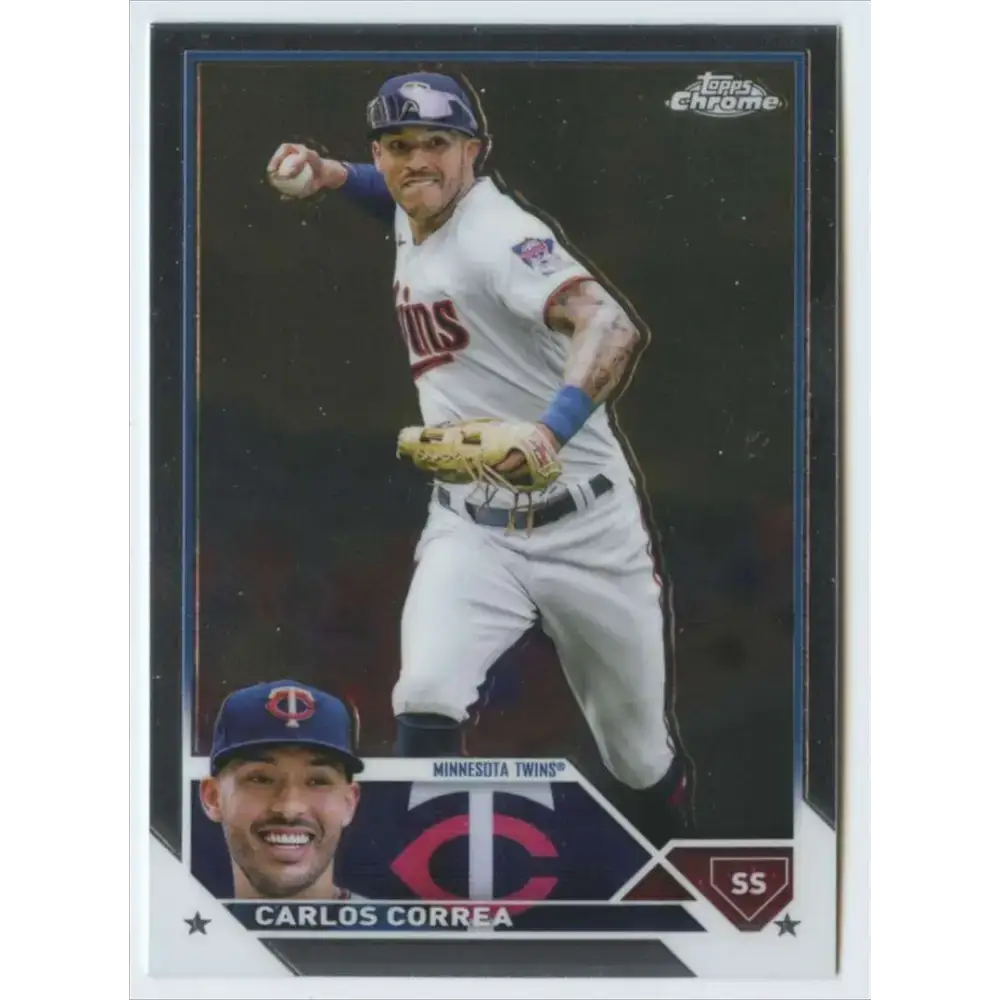 2023 Topps Chrome #140 Carlos Correa NM-MT Minnesota Twins Baseball Card - Baseball Card Single