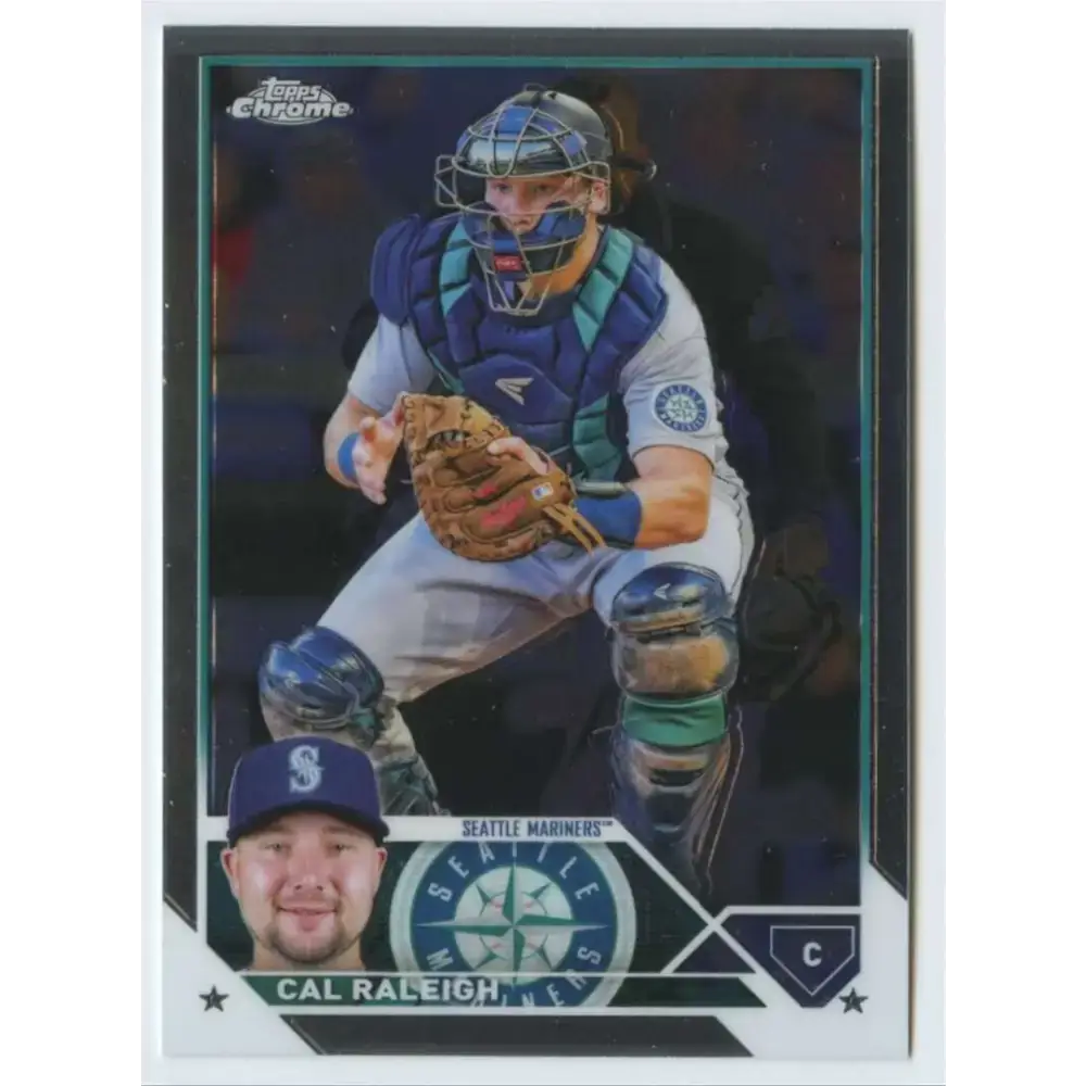 2023 Topps Chrome #141 Cal Raleigh NM-MT Seattle Mariners Baseball Card - Baseball Card Single
