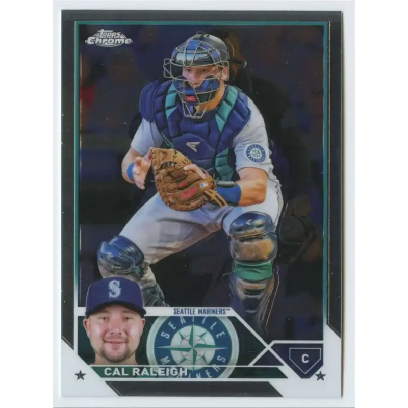 2023 Topps Chrome #141 Cal Raleigh NM-MT Seattle Mariners Baseball Card - Baseball Card Single