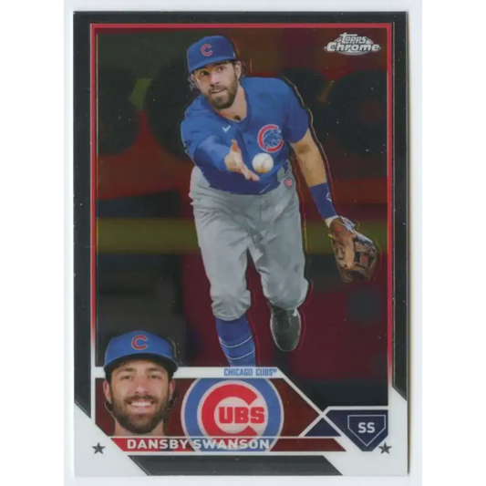 2023 Topps Chrome #144 Dansby Swanson NM-MT Chicago Cubs Baseball Card - Baseball Card Single
