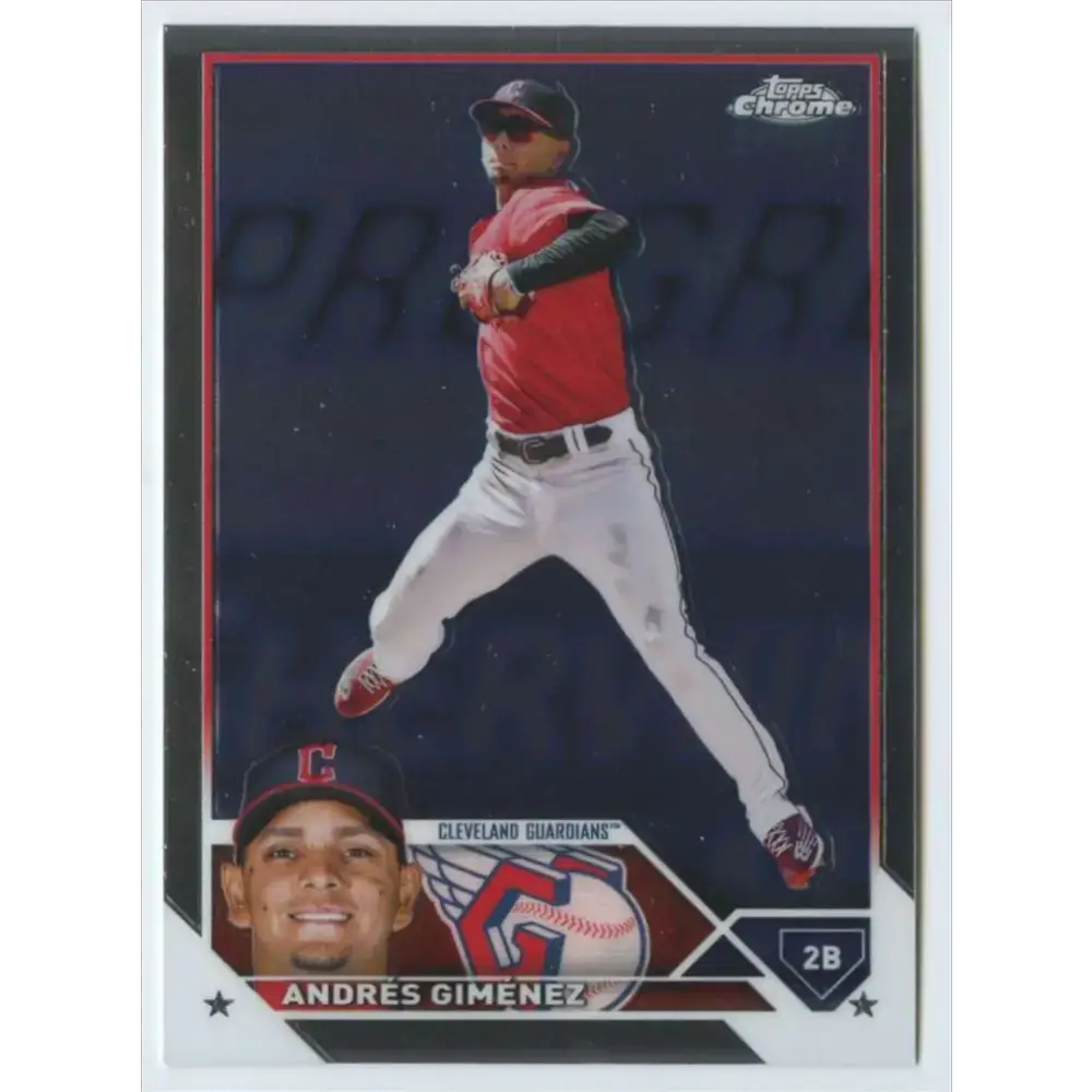2023 Topps Chrome #155 Andres Gimenez NM-MT Cleveland Guardians Baseball Card - Baseball Card Single