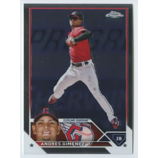 2023 Topps Chrome #155 Andres Gimenez NM-MT Cleveland Guardians Baseball Card - Baseball Card Single