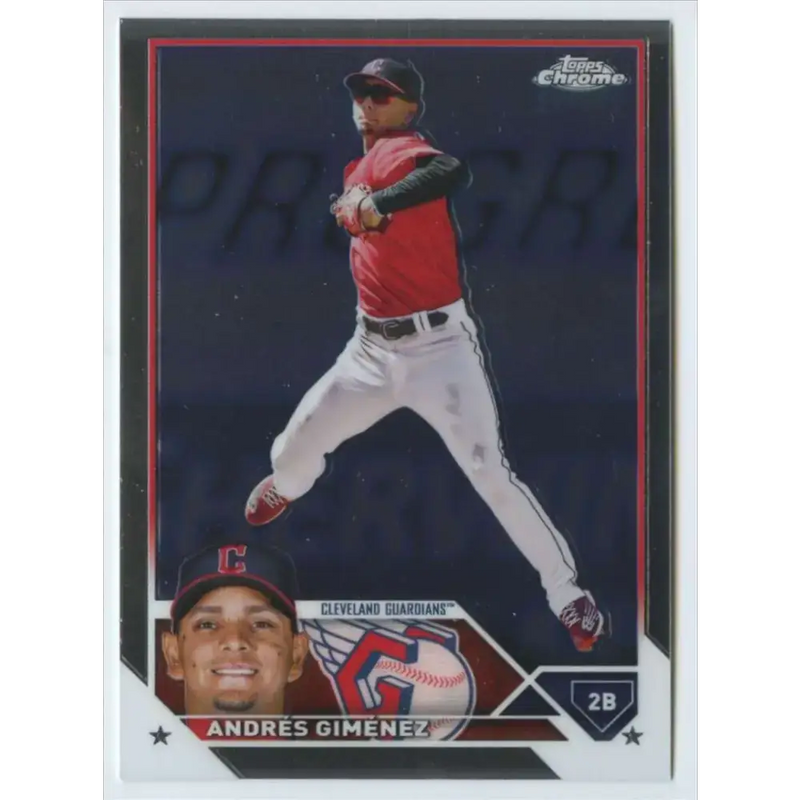 2023 Topps Chrome #155 Andres Gimenez NM-MT Cleveland Guardians Baseball Card - Baseball Card Single